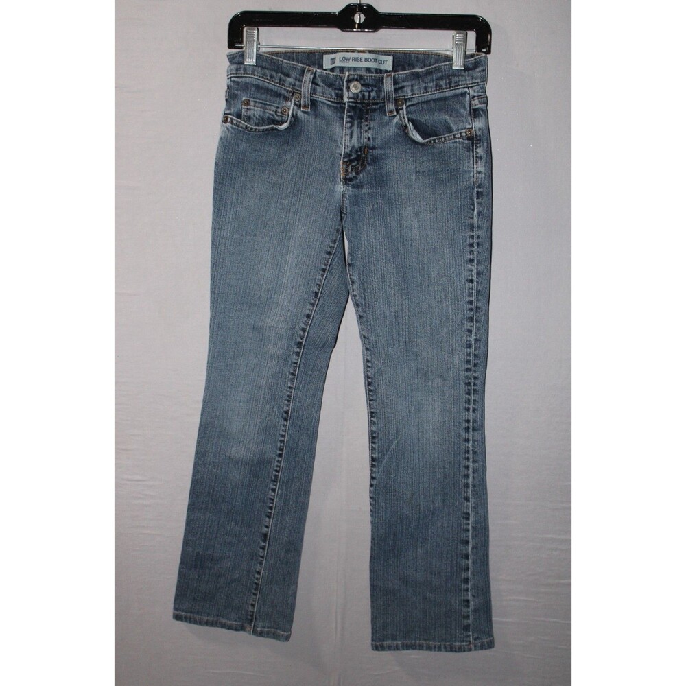 GAP Jeans Juniors 1 Regular Blue Denim Low Rise Boot Cut Stretch Medium Wash